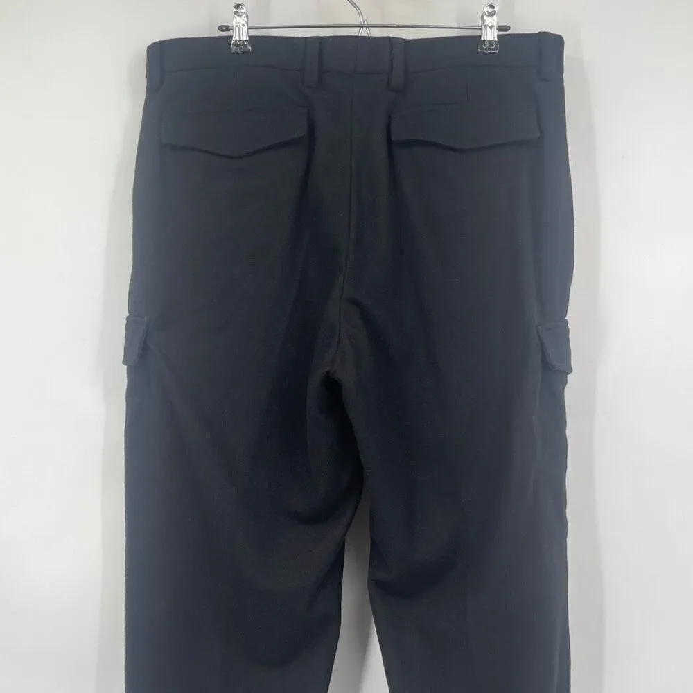 Banana Republic 38x32 Heavy Black Wool Blend Baggy Mens Cargo Pants